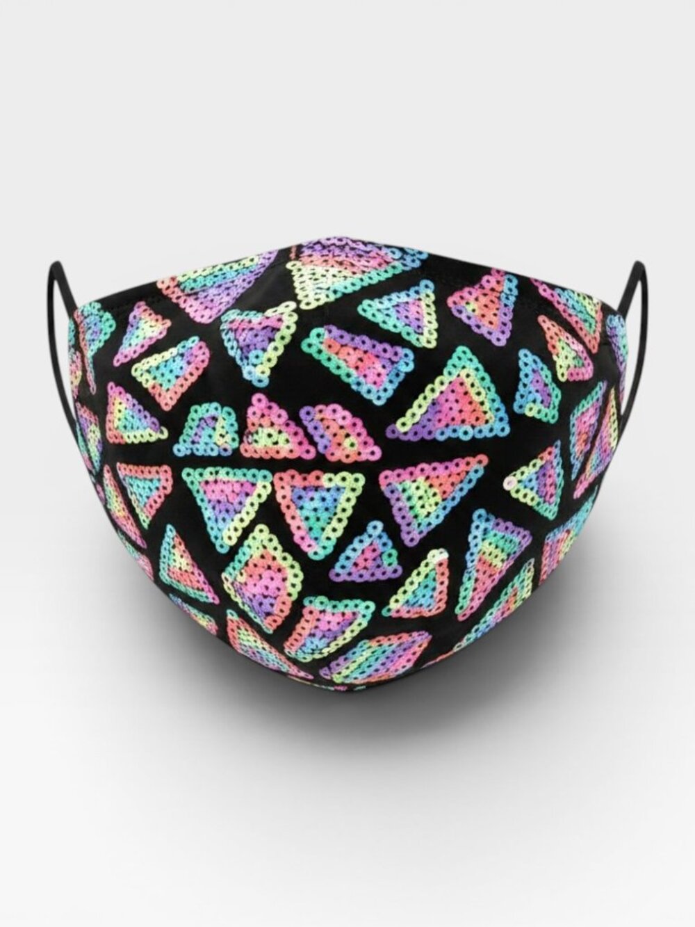 Rainbow Sequin Festival Rave Face Mask Pride Costume Adjustable NWT